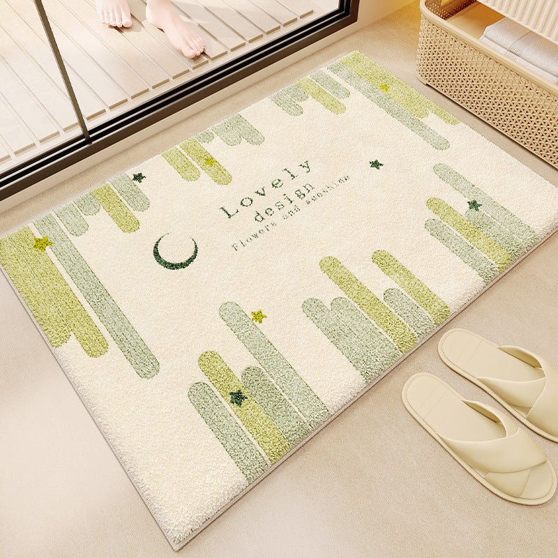 Cartoon bathroom faux cashmere floor mat