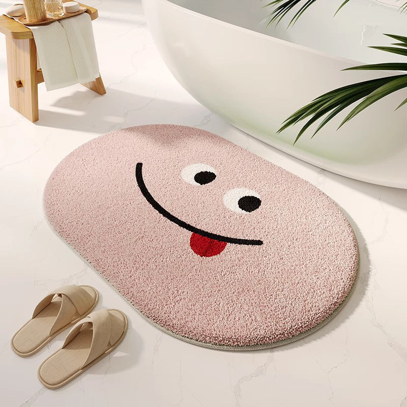 Cartoon bathroom faux cashmere floor mat