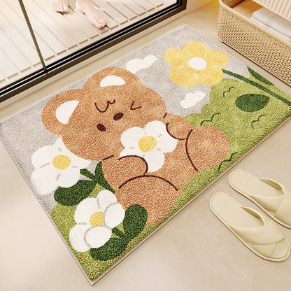Cartoon bathroom faux cashmere floor mat