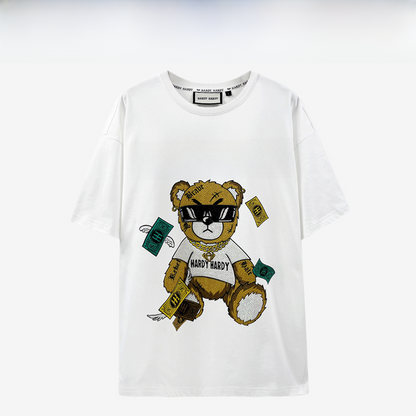Cartoon bear short-sleeved T-shirt