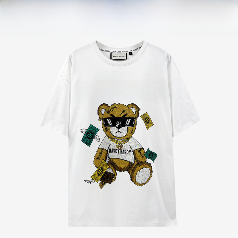Cartoon bear short-sleeved T-shirt