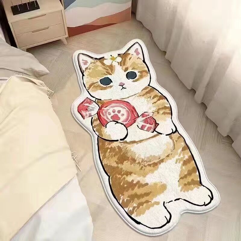 Cartoon Cat Faux Wool Rug