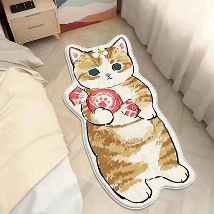 Cartoon Cat Faux Wool Rug