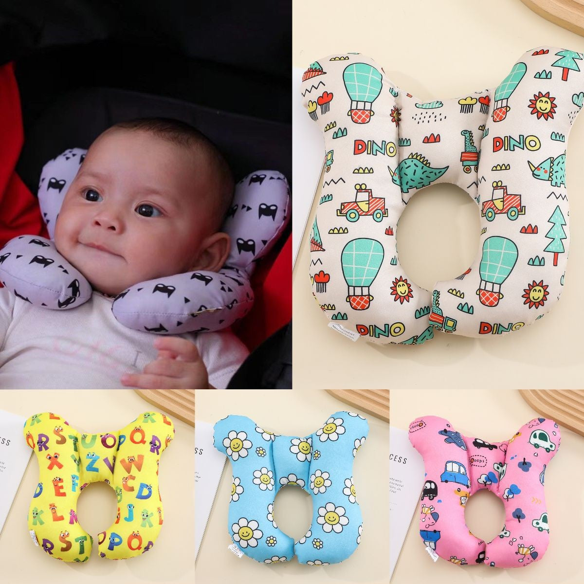 Cartoon Children U-Shaped Travel Pillow