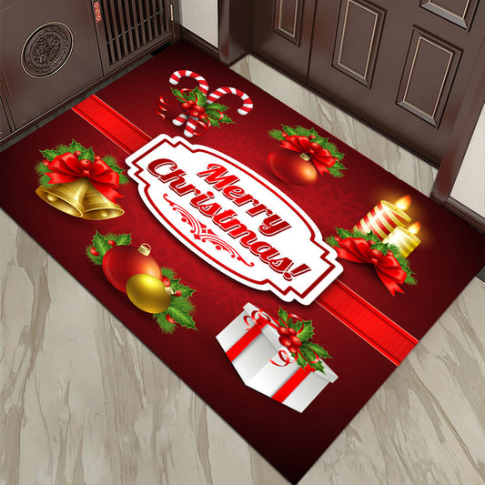 Cartoon Christmas Holiday Floor Mat Santa Claus Decorative Carpet