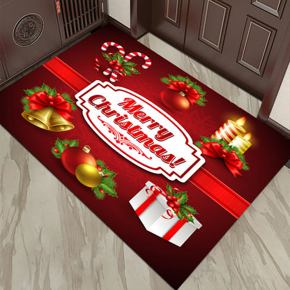 Cartoon Christmas Holiday Floor Mat Santa Claus Decorative Carpet