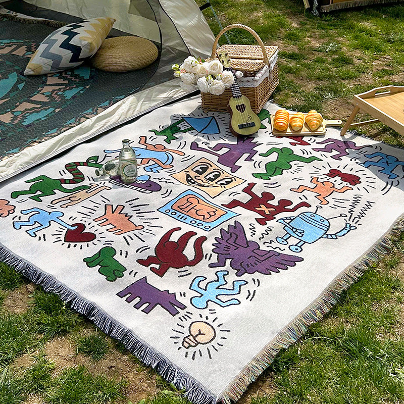 Cartoon Cotton Camping Blanket