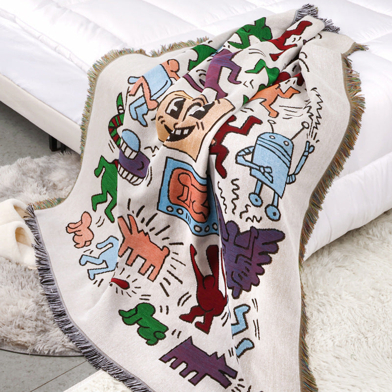 Cartoon Cotton Camping Blanket