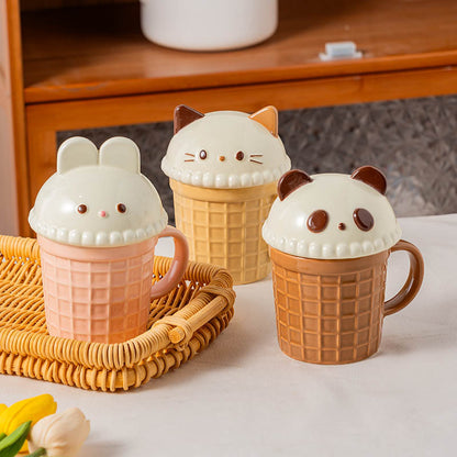 Cartoon Creative ice cream cone cup