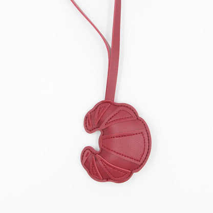Cartoon Croissant PU Leather Keychain