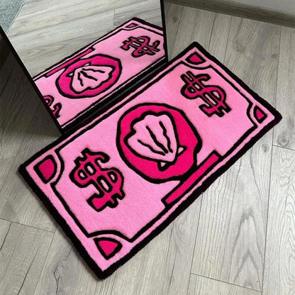 Cartoon Currency Faux Cashmere Rug