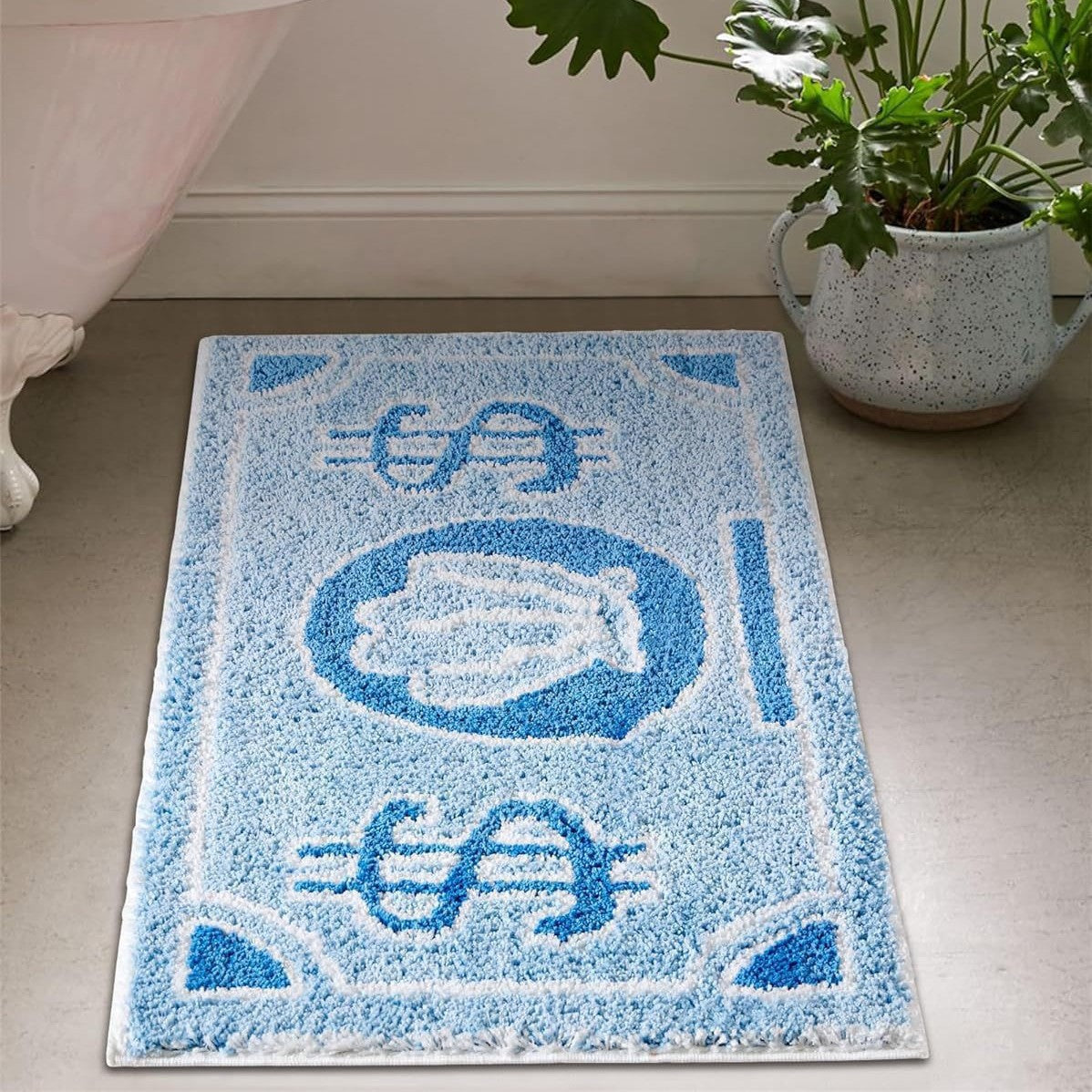 Cartoon Currency Faux Cashmere Rug