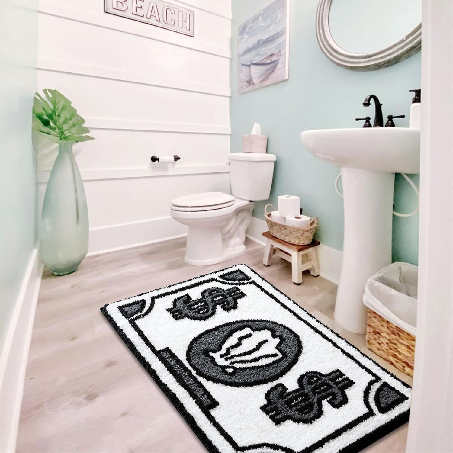 Cartoon Currency Faux Cashmere Rug