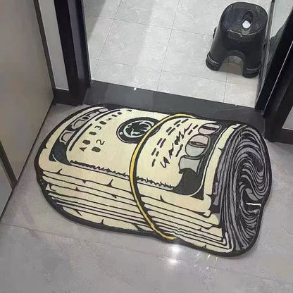 Cartoon Currency Faux Cashmere Rug