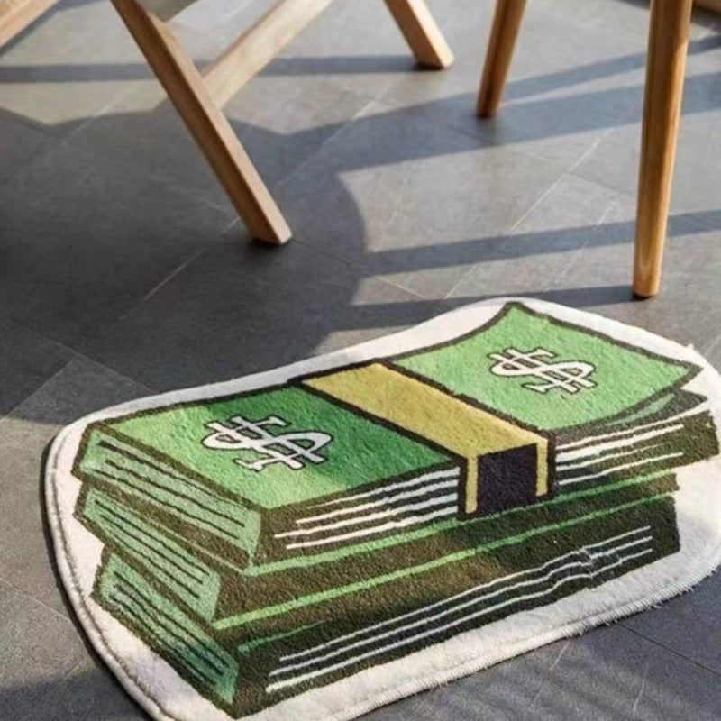 Cartoon Currency Faux Cashmere Rug