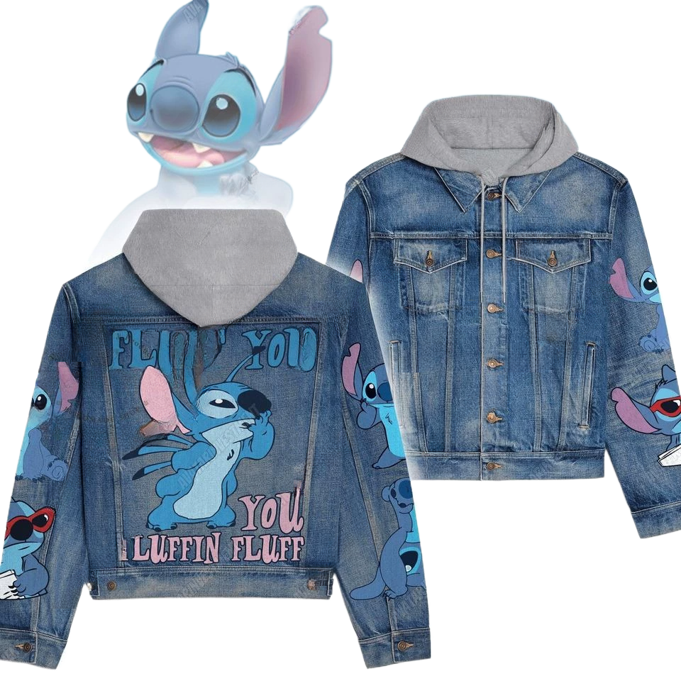 Cartoon Cute Old Washed Jacket for Men and Women Denim Jacket