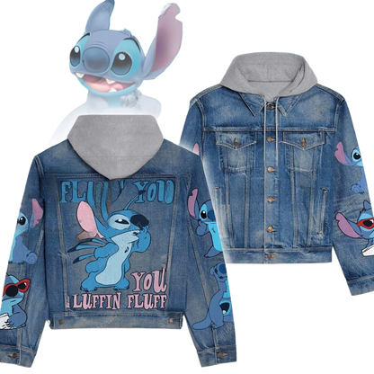 Cartoon Cute Old Washed Jacket for Men and Women Denim Jacket