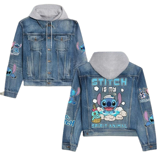 Cartoon Cute Old Washed Jacket for Men and Women Denim Jacket