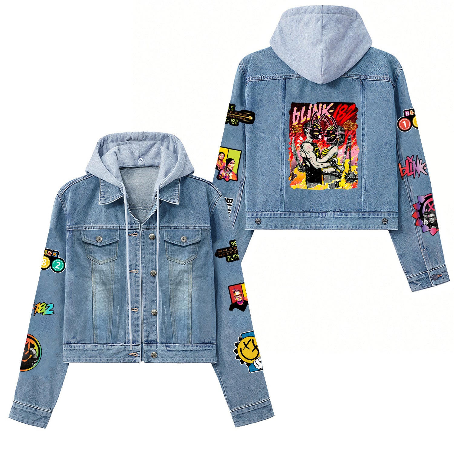 Cartoon Cute Old Washed Jacket for Men and Women Denim Jacket