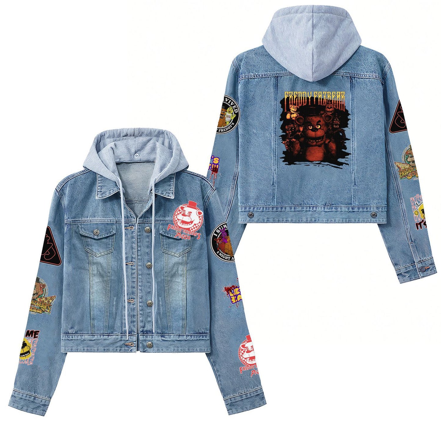Cartoon Cute Old Washed Jacket for Men and Women Denim Jacket