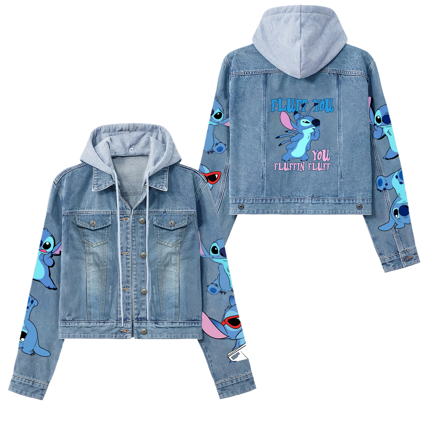 Cartoon Cute Old Washed Jacket for Men and Women Denim Jacket