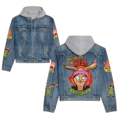 Cartoon Cute Old Washed Jacket for Men and Women Denim Jacket