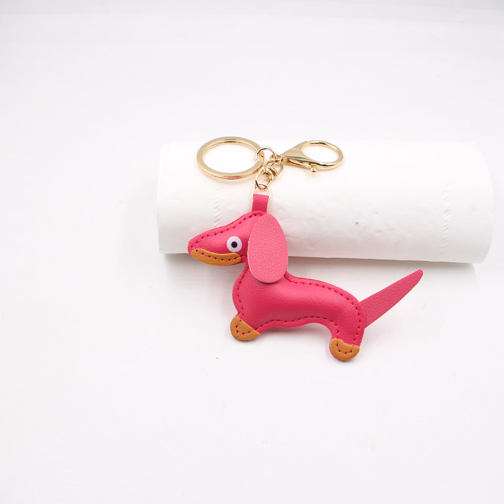 Cartoon Dachshund Keychain Pendant