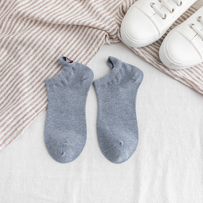 Cartoon Embroidered Ankle Socks