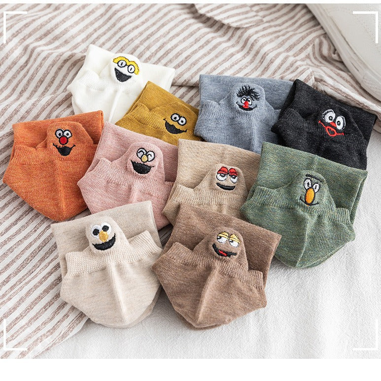 Cartoon Embroidered Ankle Socks