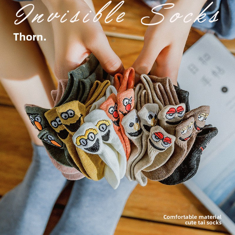 Cartoon Embroidered Ankle Socks