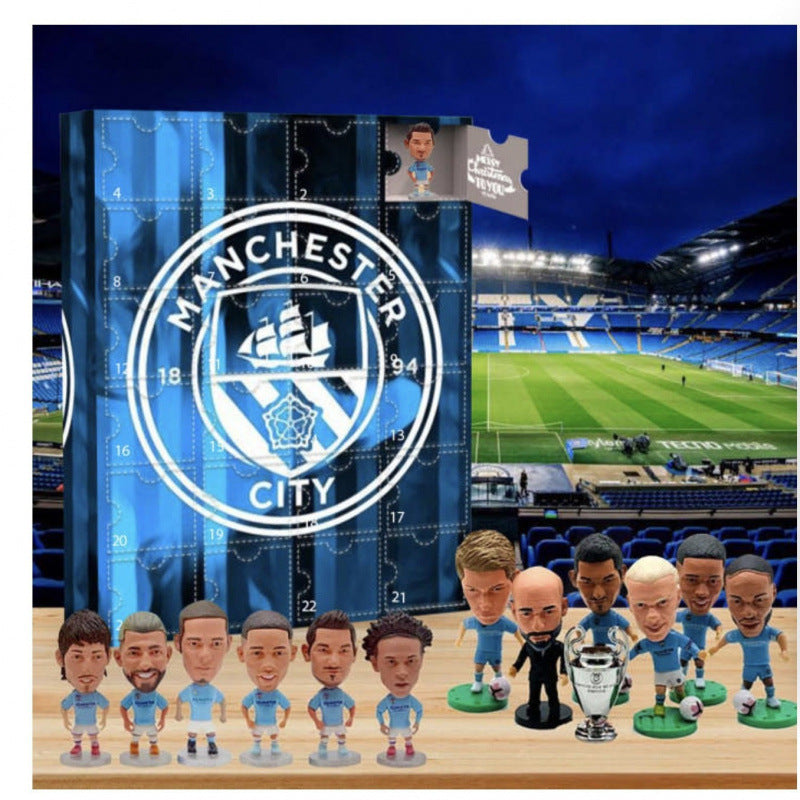 Cartoon Football Countdown Calendar with Character Figurines