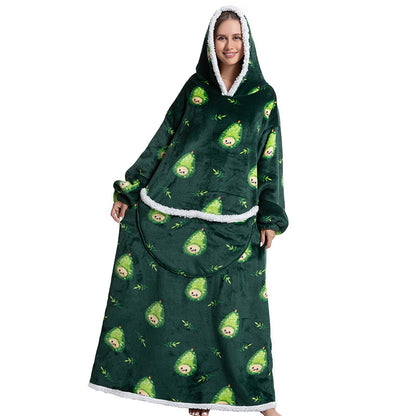 Cartoon Hooded Flannel Pajamas for Winter