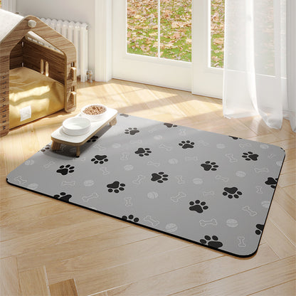 Cartoon Pet Absorbent Non-slip Leak-proof Food Mat