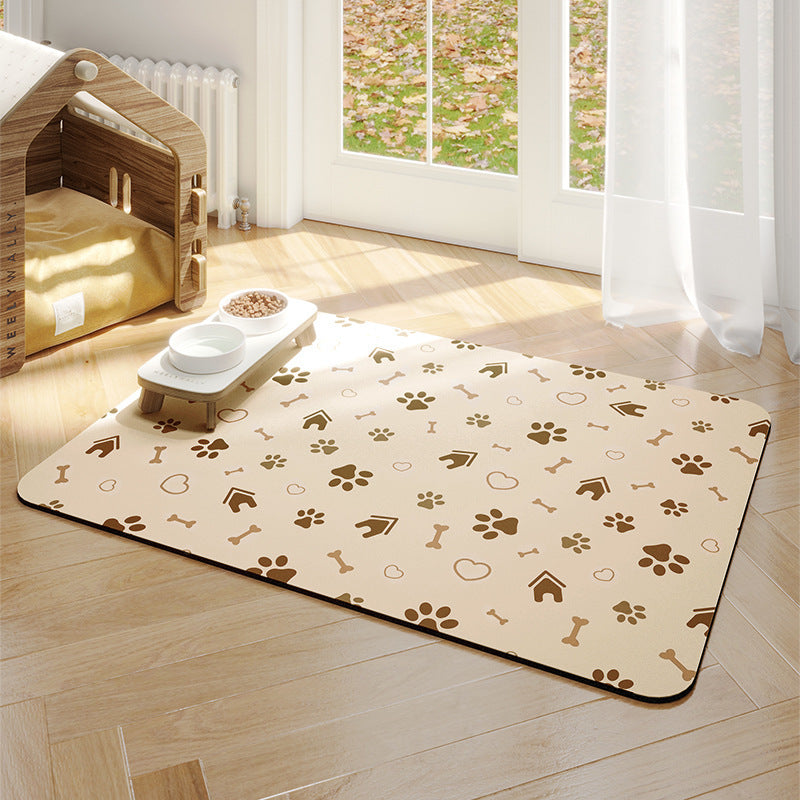 Cartoon Pet Absorbent Non-slip Leak-proof Food Mat