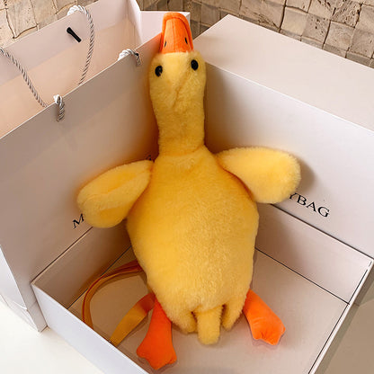 Cartoon Plush Duck Crossbody Bag