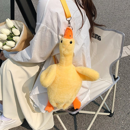 Cartoon Plush Duck Crossbody Bag