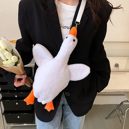 Cartoon Plush Duck Crossbody Bag