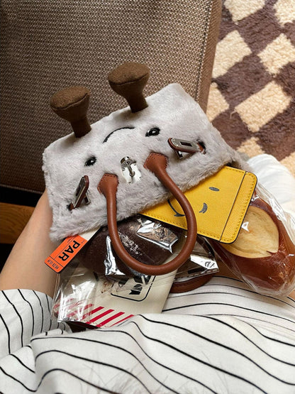Cartoon plush handbag