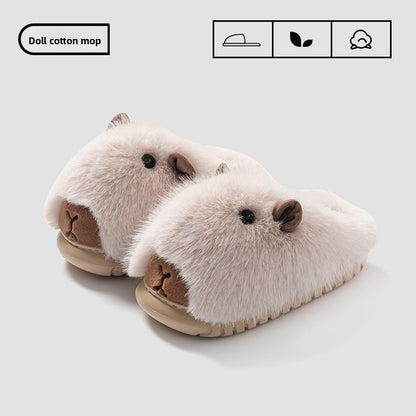 Cartoon plush home cotton slippers