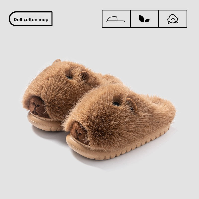 Cartoon plush home cotton slippers