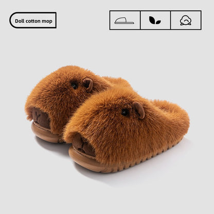 Cartoon plush home cotton slippers