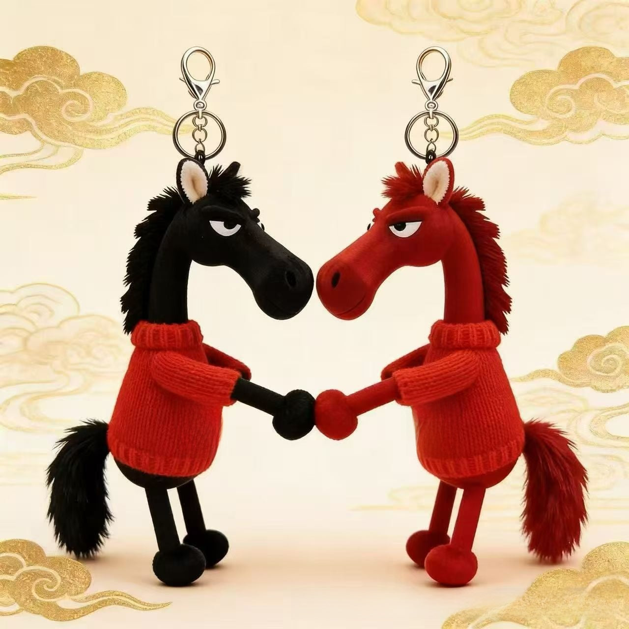 Cartoon Plush Horse Hanging Ornament