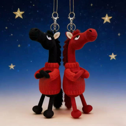Cartoon Plush Horse Hanging Ornament