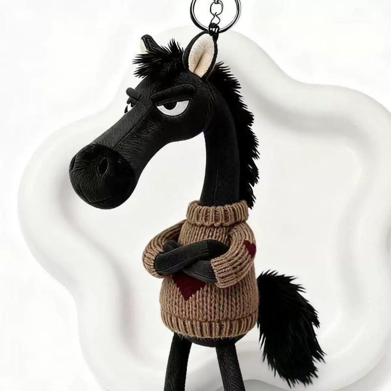 Cartoon Plush Horse Hanging Ornament