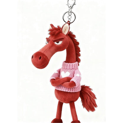 Cartoon Plush Horse Hanging Ornament