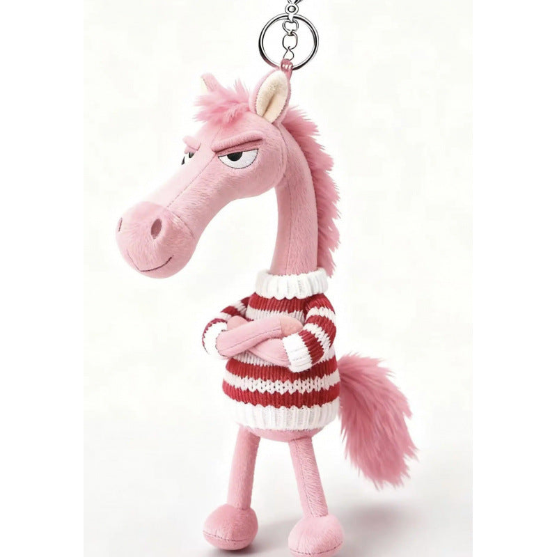 Cartoon Plush Horse Hanging Ornament