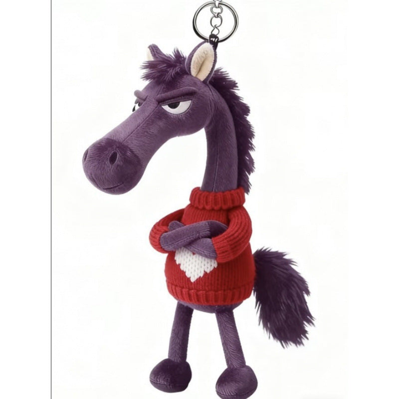 Cartoon Plush Horse Hanging Ornament