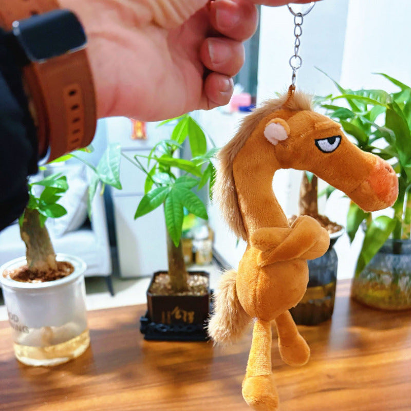 Cartoon Plush Horse Hanging Ornament