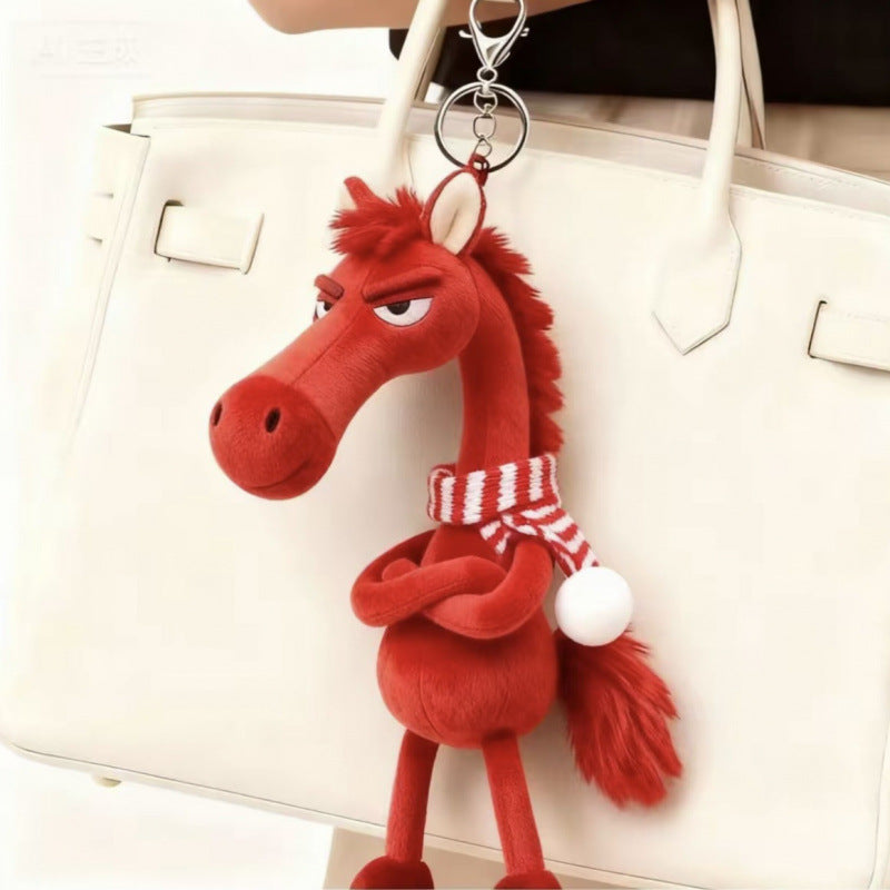 Cartoon Plush Horse Hanging Ornament