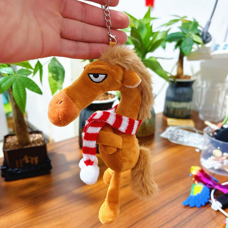 Cartoon Plush Horse Hanging Ornament